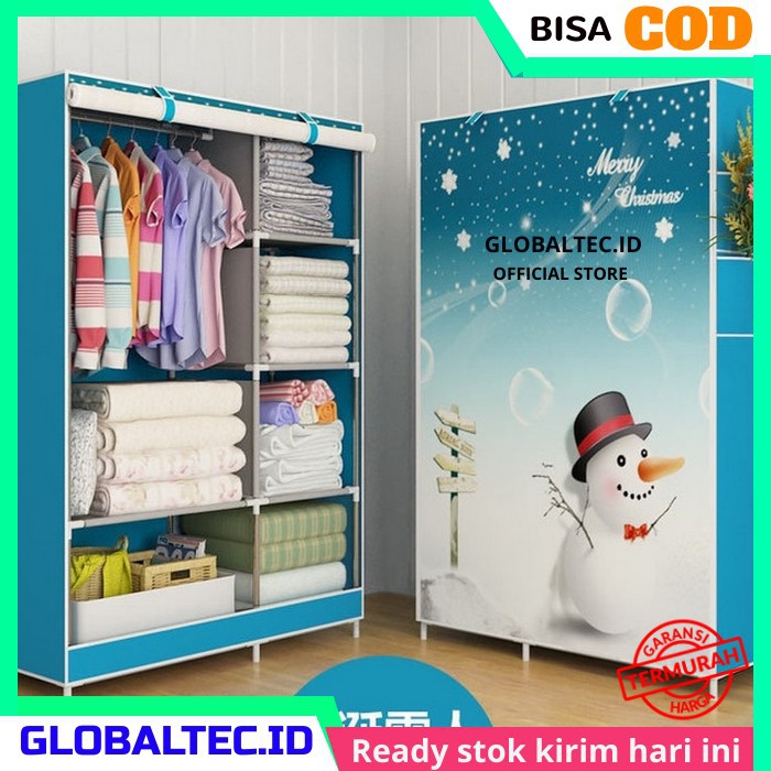 Lemari Baju Portable Susun Motif Karakter Organizer Baju Murah Rak Baju Tempat Baju Lipat GL277