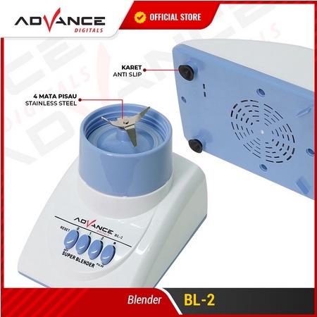 Advance Blender Tabung Kaca BL2 2in1 1.2 Liter Multifungsi Foodgrade Garansi Resmi 1 Tahun-1