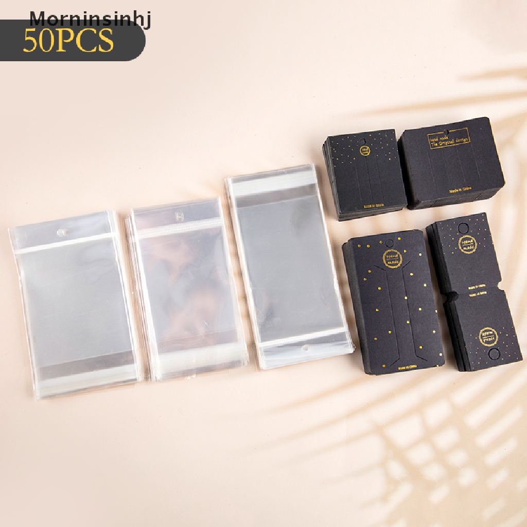 Mornin 50 Pcs Kertas Background Hitam Transparan Motif Huruf Emas Handmade DIY