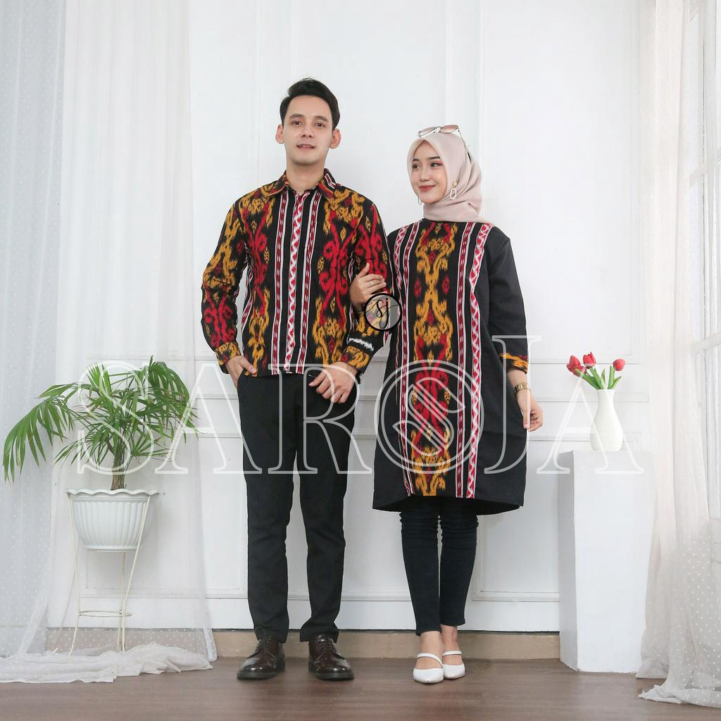 Saroja | Couple Keluarga Dress Tunik Songket Satu