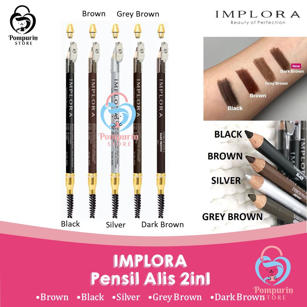 CS1 IMPLORA Pensil Alis / Eyebrow Pencil Original Bpom-calistha store1 COD