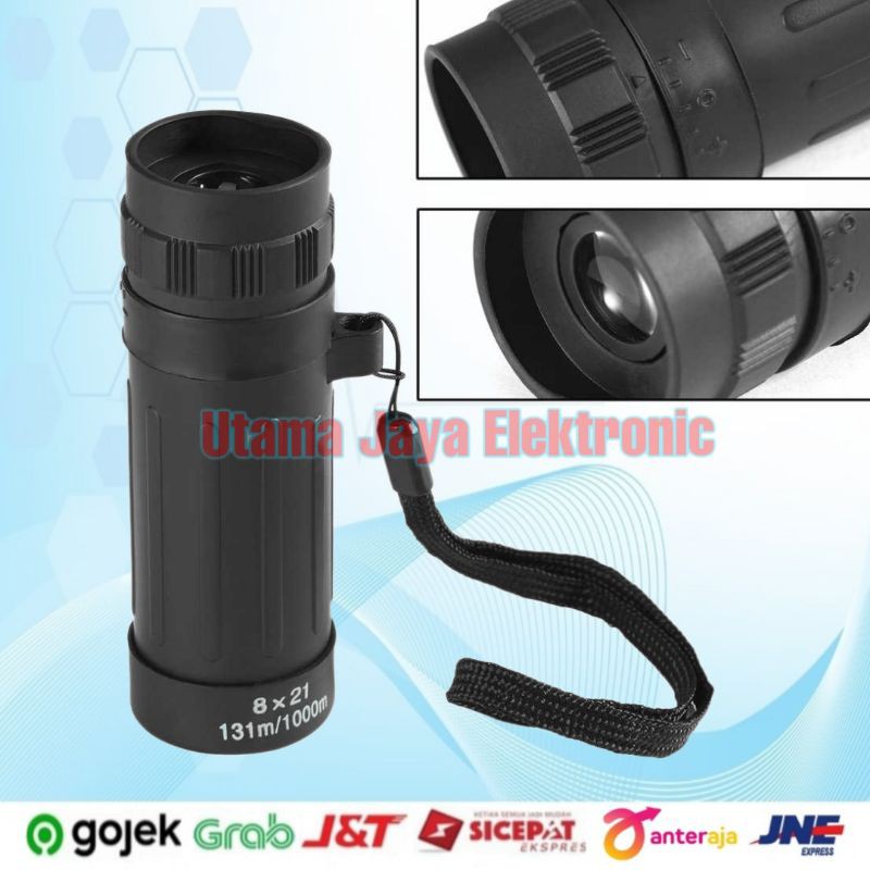 Teropong Mini Compact Huting Monocular Telescope 8 x 21 Zoom