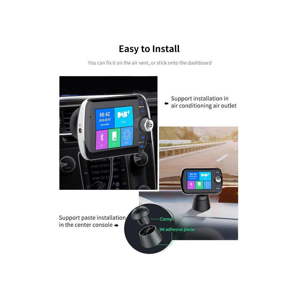 DAB004 - Digital Audio Broadcasting wth FM Transmitter and Car Charger - DAB+ &amp; USB Car Charger