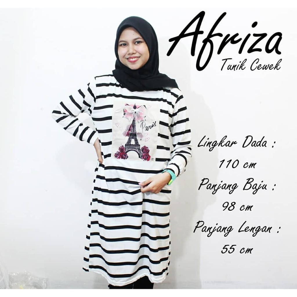 Tunik Wanita Panjang Garis Hitam Putih Tunik Cewek Motif Salur Atasan Garis Garis Murah Keren