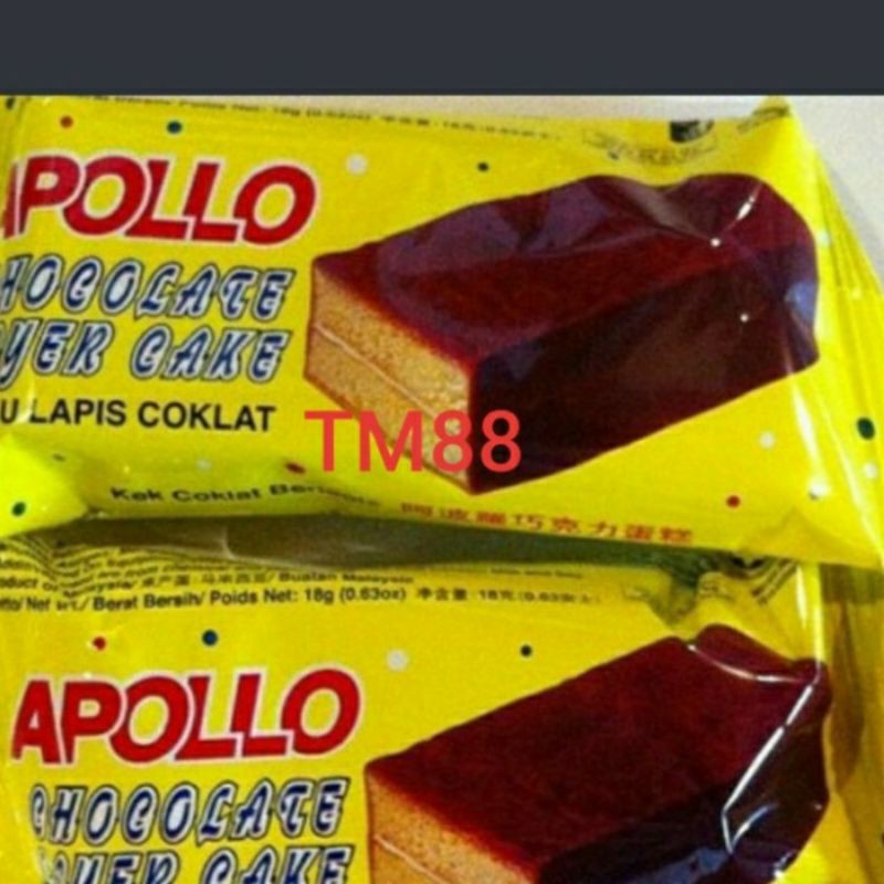 

APOLLO BOLU RASA COKLAT/APOLLO LAYAR CAKE RASA COKLAT PRODUK MALAYSI 1 PACK ISI 24