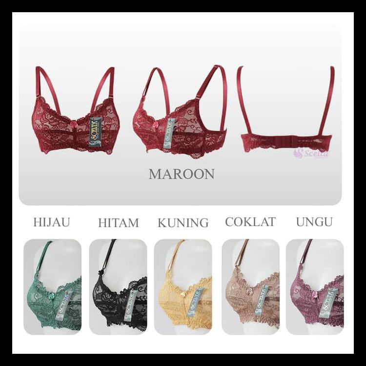 ORIGINAL BRA TRANSPARAN BASIC TANPA KAWAT| 531 - MERAH, 34 [PRODUK SANGAT TERPERCAYA| DIJAMIN