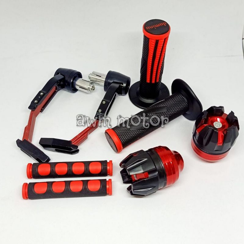 Paket Acc Motor Proguard+Handgrip+Karet Handle+Jalu As Naga Jumbo 4 item Universal Semua Motor