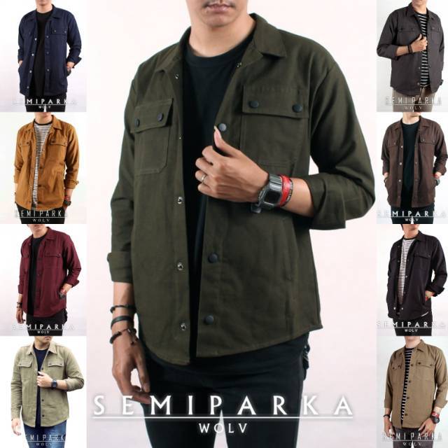 AKN KEMEJA SEMI PARKA CANVAS WOLV PREMIUM BEST SELLER ORIGINAL