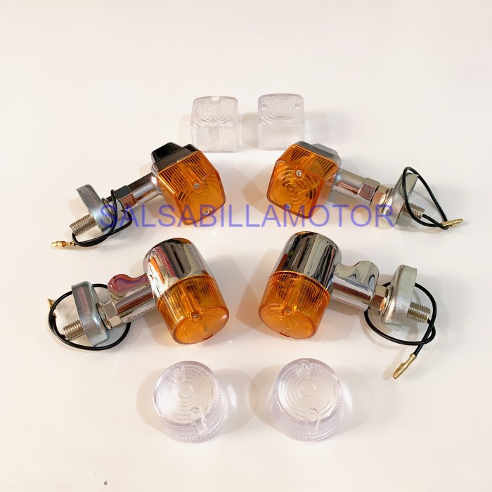 Lampu Sen Sein Custom Classic Japstyle Cb GL C70 Scoopy Full Besi model bulat terang dan kotak