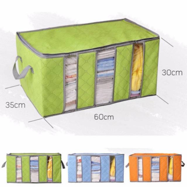 STORAGE Bamboo Storage Box Tampat penyimpanan Baju tempat bedcover Storage 3 sekat 4 sekat