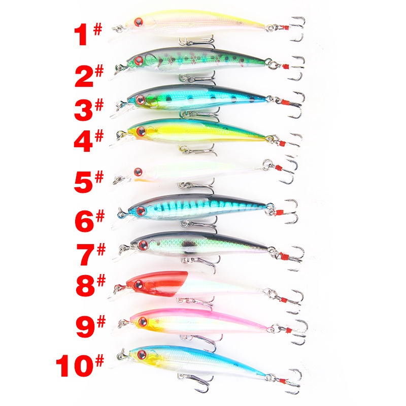 Sinking Minnow CrankSet Umpan Ikan Umpan Mancing CrankBait Kail Pancing Umpan Pancing Buatan Alat Pancing Umpan Mancing Umpan Pancing 7g/9cm Alat Pancing Murah relix nusantara Plastic Bait