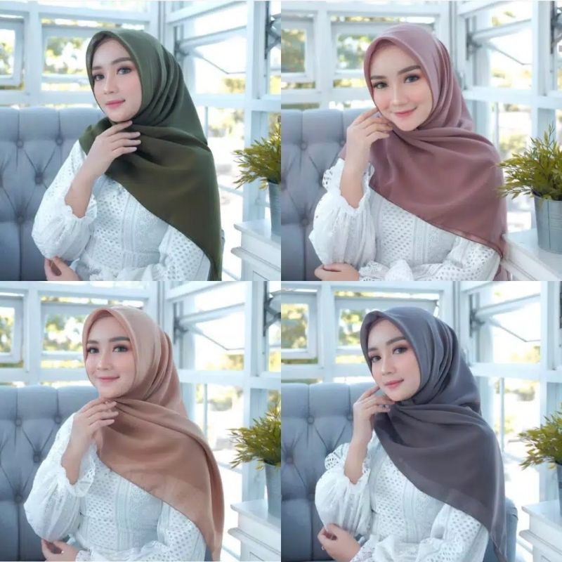 Hijab SEGIEMPAT BELLA SQUARE  POLLYCOTTON / segiempat bela square neci / jilbab bella / segiempat be