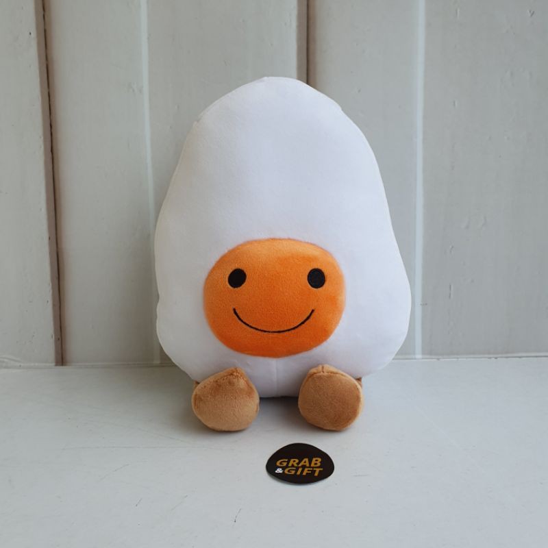 Boneka Happy Egg Plushie Soft Sunny-Side Egg Telur 20cm