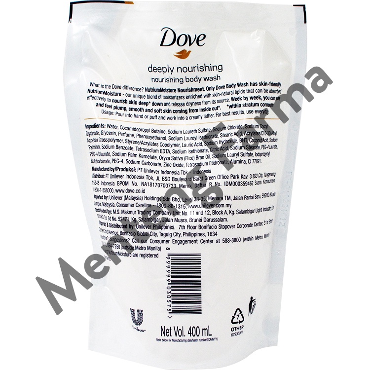 Dove Sabun Mandi Cair Deeply Nourishing 400 ML - Formula NutriumMoisture Menutrisi Melembabkan Kulit