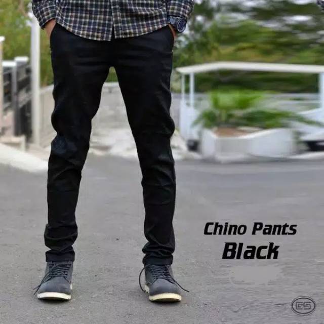 CELANA PANJANG PRIA CHINO / CHINOS BLACK GREY UNTUK SANTAI DAN FORMAL