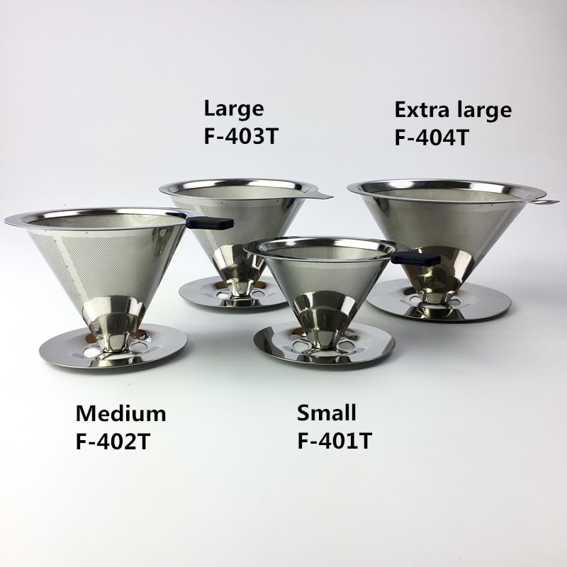 gs8a ueinsang filter penyaring kopi v60 cone coffee dripper filter double layer small - f-401t - silver Or-i