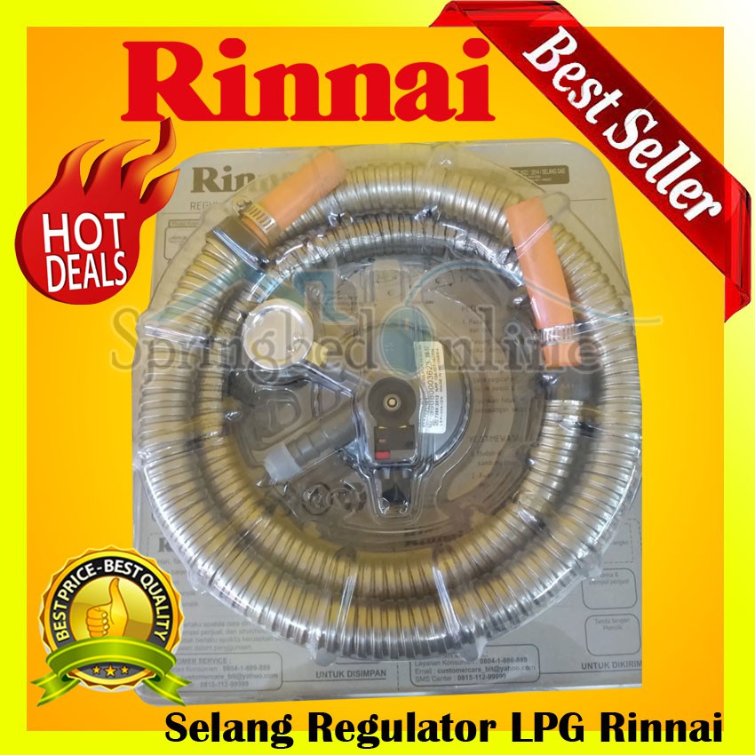 Regulator Selang Metal Gas LPG RINNAI RG 622MS 1.8m SNI Harga Pabrik