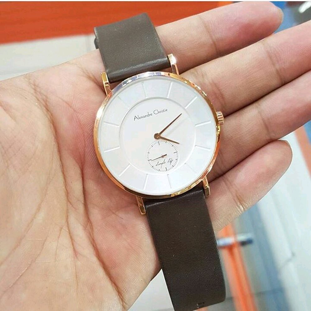 JAM TANGAN ALEXANDRE CHRISTIE WATCH AC 8484 WANITA SECOND BAWAH ROSEGOLD WHITE ORIGINAL