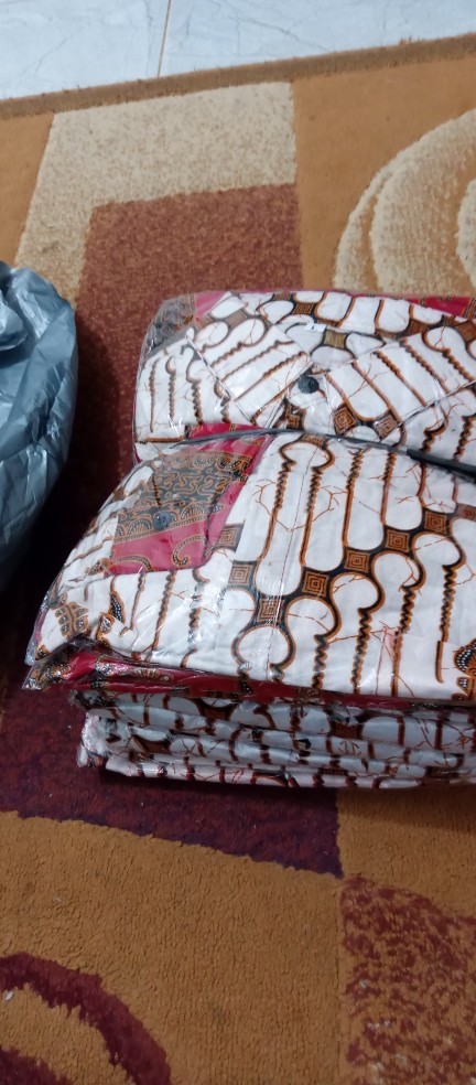 Batik Couple Keluarga Sania Ruffle Ori Ndoro Jowi Dnt Seno Merah