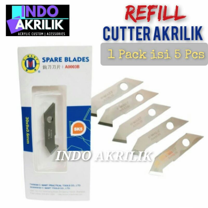 

C-MART Cutter Acrylic Refill Blade / Isi Ulang Cutter Akrilik ISI 5 PCS