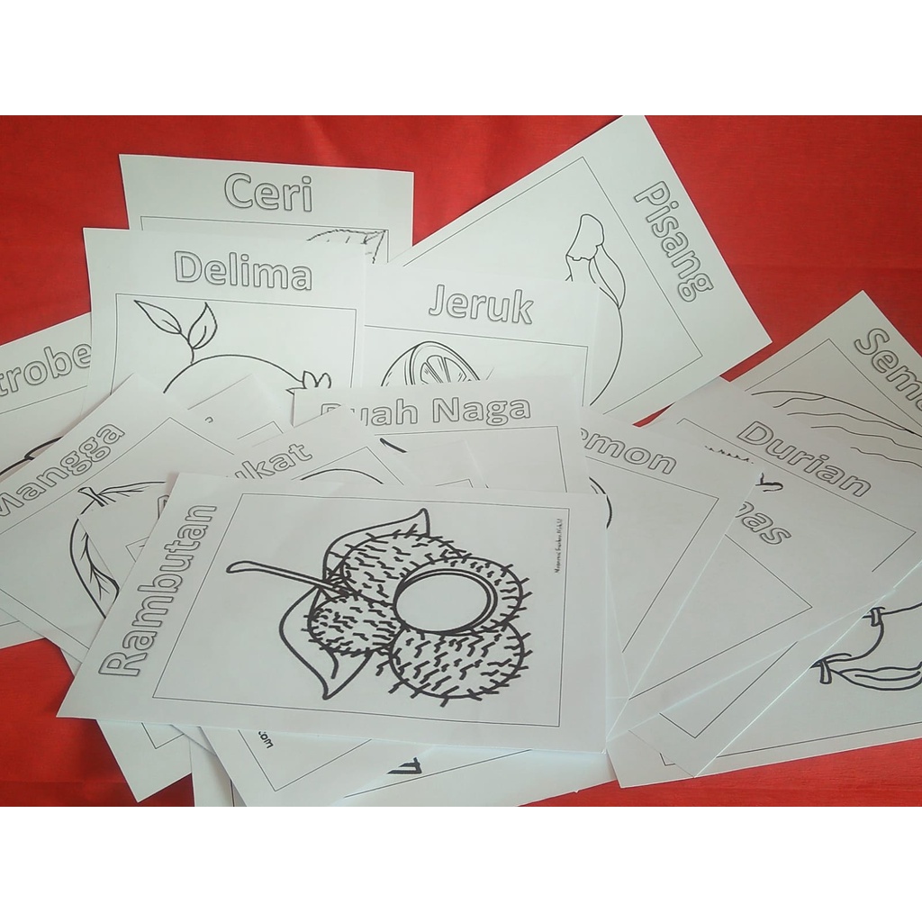 

Kertas Mewarnai Buah-Buahan ukuran A5 Isi 22 Lembar