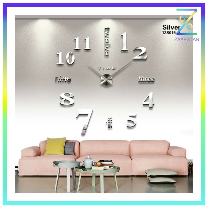 Jam Dinding Besar DIY Giant Wall Clock Quartz Creative Design 80-130cm