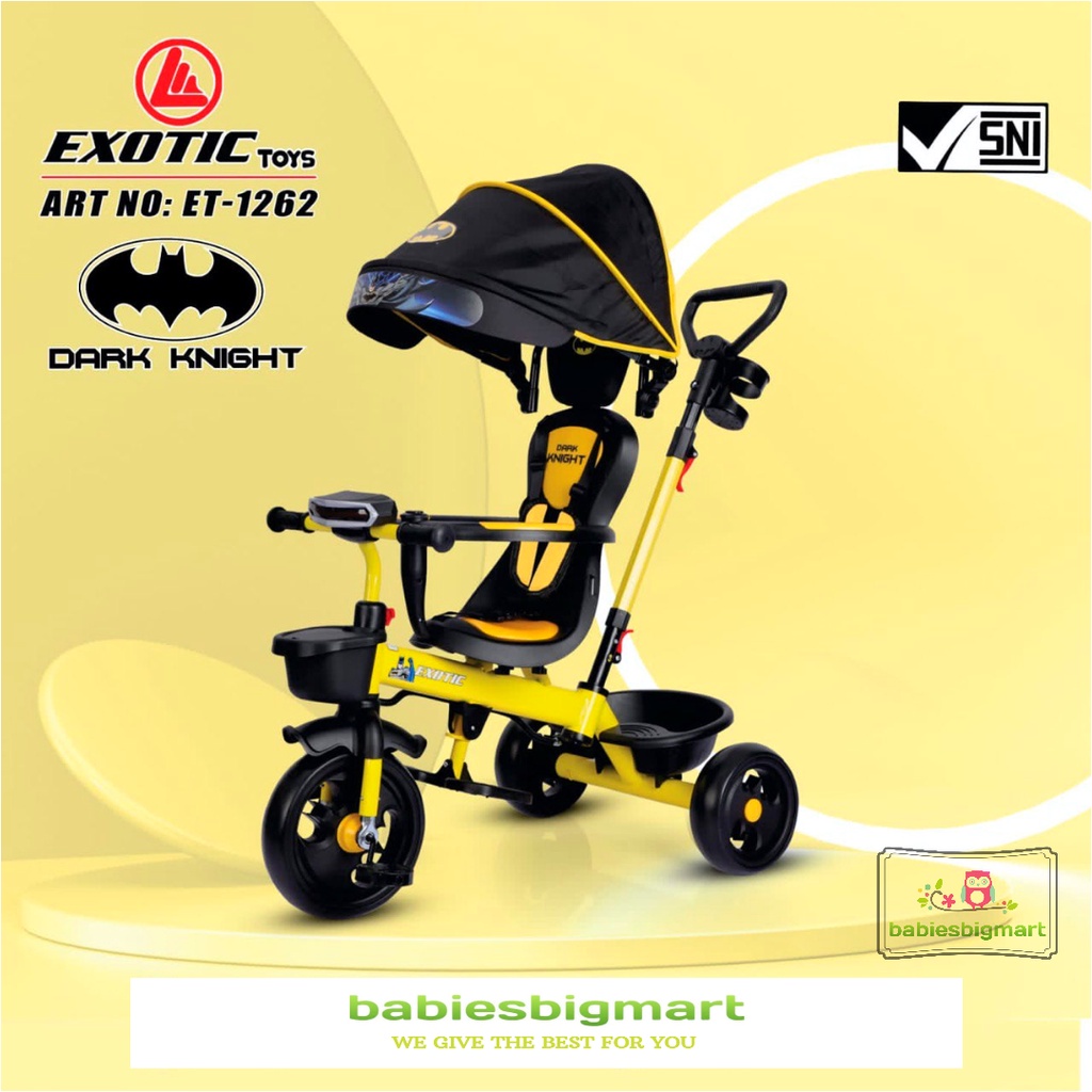 SEPEDA ANAK RODA TIGA 3 TRICYCLE EXOTIC ET 1263 , ET 1262 , ET 1267 , ET 1268 , ET 1269 , ET 1261 1 , ET 2251 , AT 7708 , AT 7711 , AT 7713 , GY 1122C , GY 101C MUSIK KURSI PUTAR DORONGAN