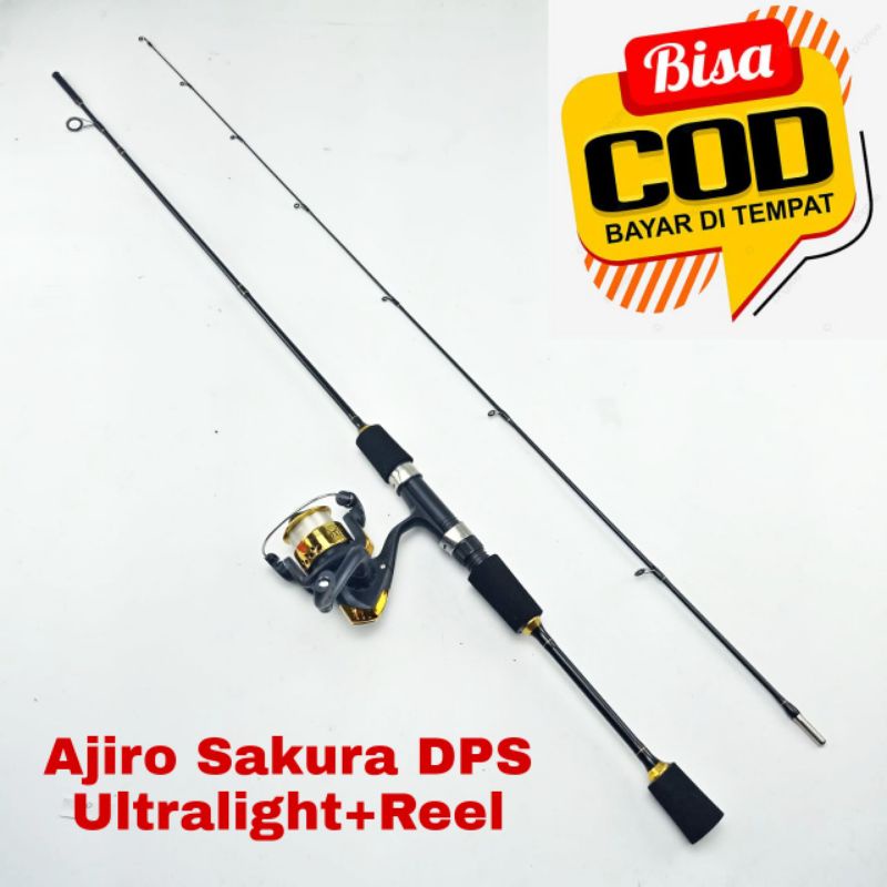 terlaris murah joran pancing satu set komplit fiber solid padat ajiro sakura DPS ultralight lentur 165 180 198 cod