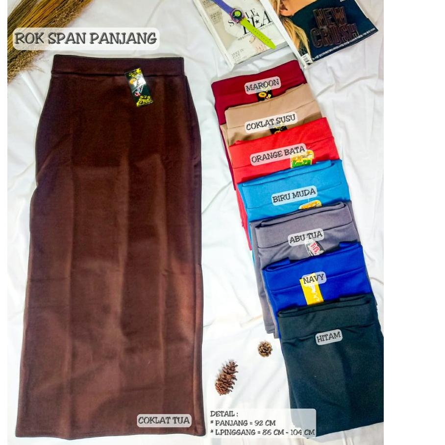 ☄ ROK SPAN PANJANG POLOS | ROK PENSIL | ROK KERJA | MAXI SKIRT | | spe_myg_grosir ➲