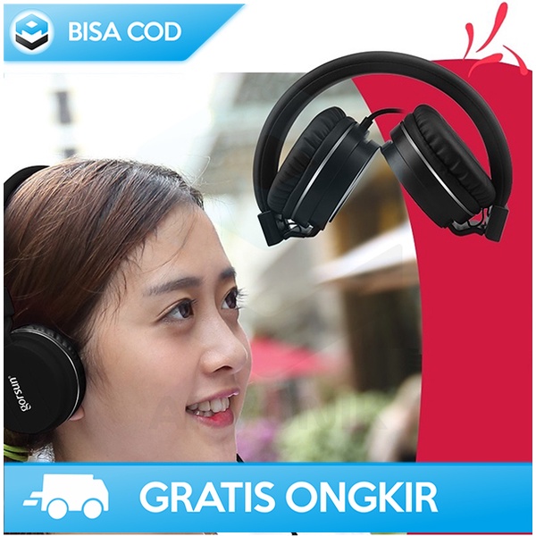 HEADPHONE BANDO HIFI HEADSET SUPER BASS GORSUN KABEL 1,2M GS-778 BLACK