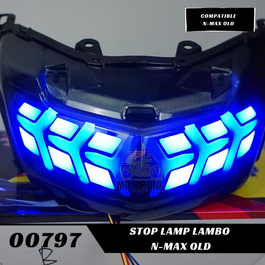 Lampu PNP Motor Nmax lama Stoplamp Belakang Variasi Model Lamborghini 3 in 1 Yamaha Nmax Old 2019-2018-2017-2016-2015