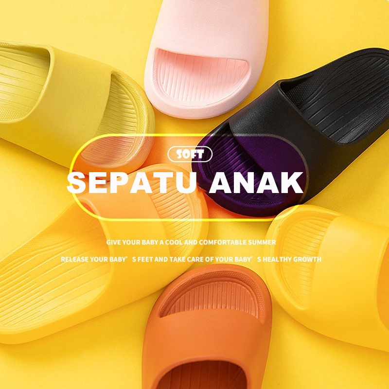 PRODUK BARU Sandal Anak Perempuan Laki Laki Unisex Sendal Anak Slop Cewek Cowok Empuk Premium Anti Slip Sandal Anak Selop Anak Jelly Karet Santai