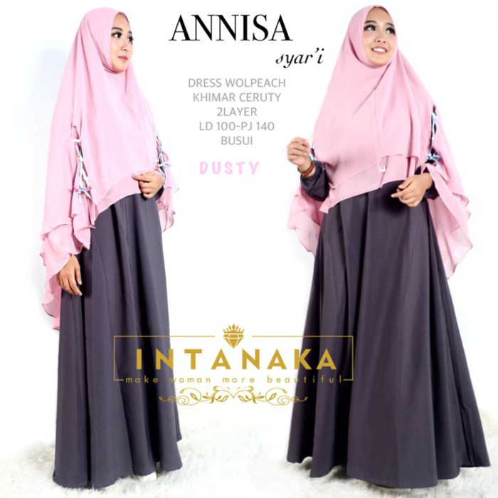 Original  Gamis Annisa Syari Original Intanaka Set Khimar
