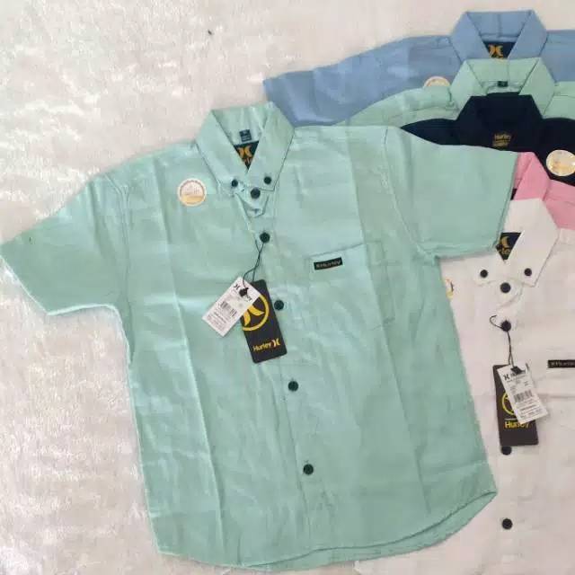 Hem kemeja polos anak lengan pendek size 1-9 tahun