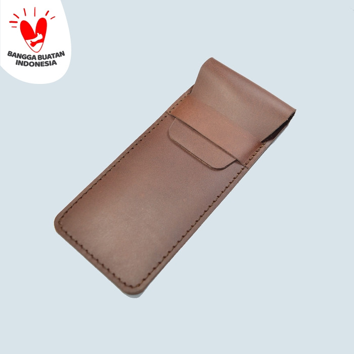 

tempat pensil kulit kulit asli warna coklat - pencil case - wallet