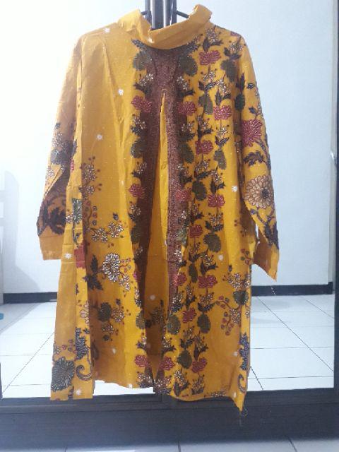 Tey-17 Batik Wanita Asj Sa Hrb026 Kenongo Kemeja Tosca Pendek