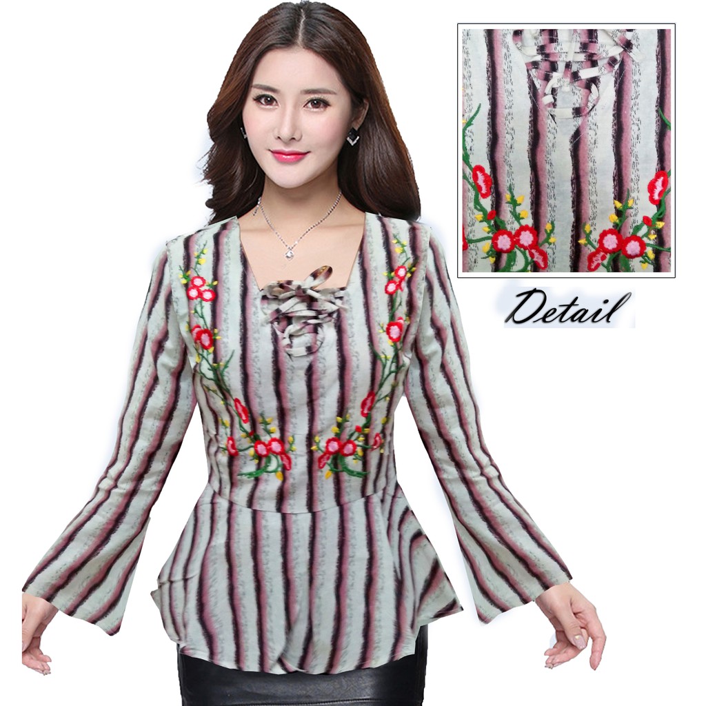 Noble lady - Atasan tangan lebar fit L Y005 (4 warna)