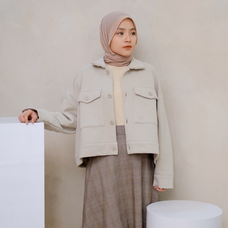 Jaket Wanita Button Outer Jaket Modis Wanita Musim semi Longgar Solid Fashion Korea Untuk Sehari har-5