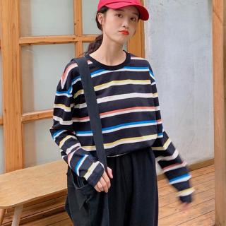  Kaos  T Shirt Model Round Neck Lengan Panjang  Longgar Motif 