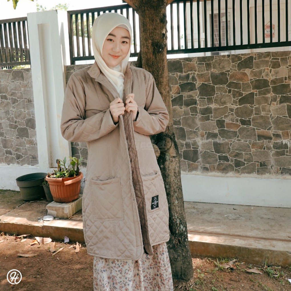 Hijacket Belva Jaket Muslimah korean style Panjang Non Hoodie