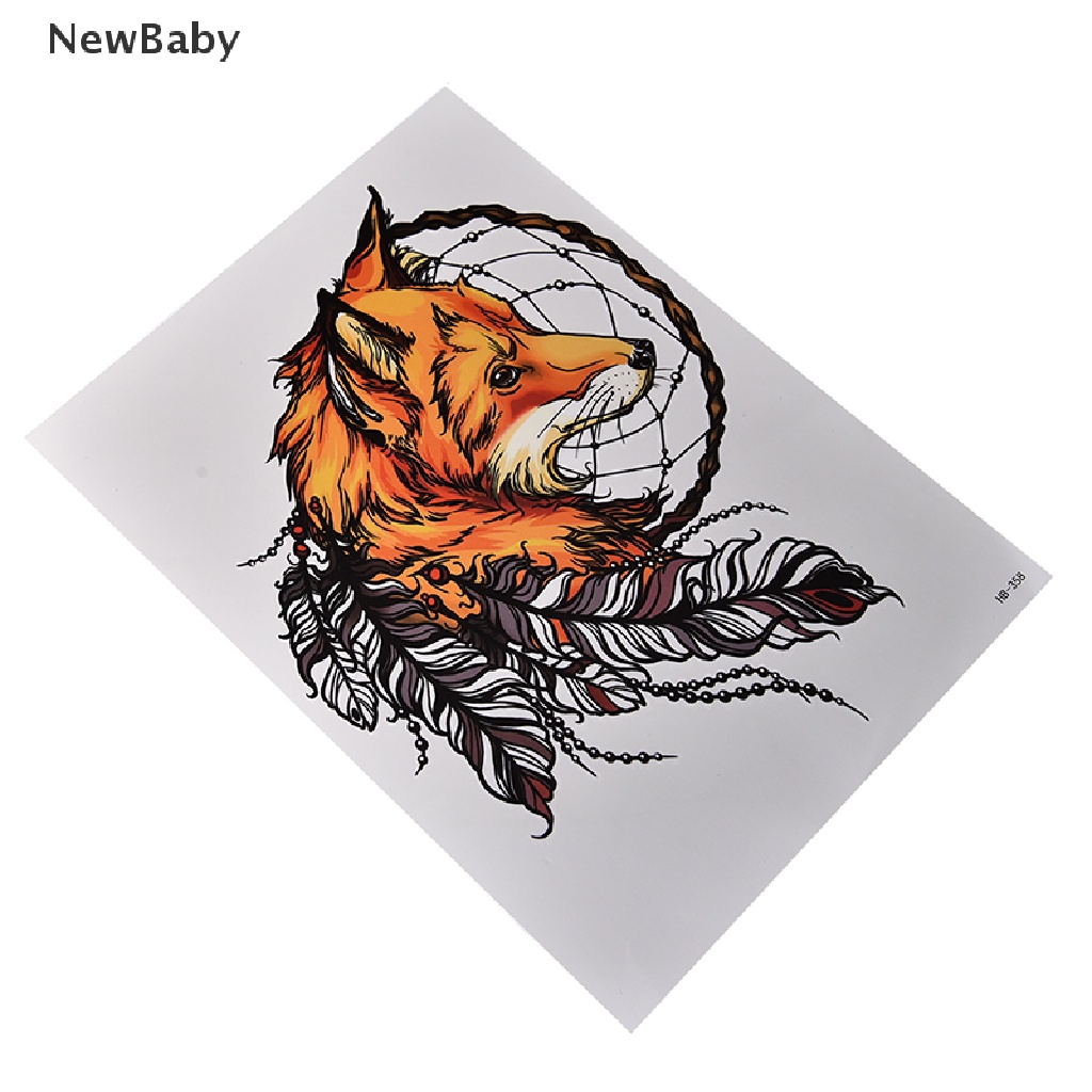 Newbaby Stiker Tattoo Temporer Motif Rubah / Dreamcatcher Anti Air Untuk Lengan / Tubuh Bayi