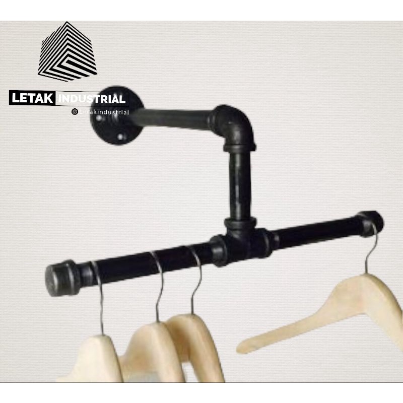 tempat Hanger/gantungan baju/hanger/pipa besi/besi pipa/hanger/pipa besi/gantungan serbaguna