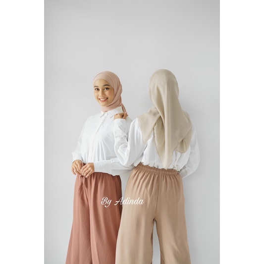 Celana Airflow crinkle kulot Flowy Pants Basic Tali Polos Celana Panjang Ruby Cullote Flowy