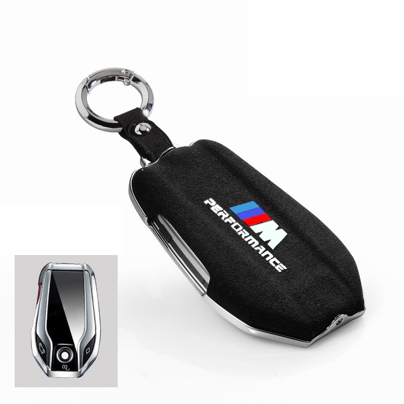 Case Pelindung Kunci Mobil Bahan Kulit Suede Zinc Alloy Untuk BMW 5 7 Series I8 G11 G12 G30 G31 I8 G01 G02 G05 G07 X3 X5 X7