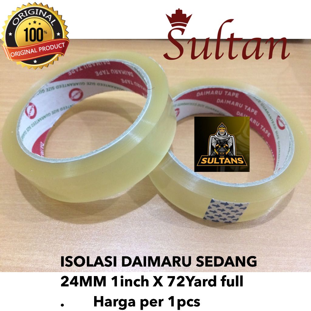 ISOLASI ATAU LAKBAN BENING &amp; COKLAT UKURAN BESAR TAPE / ISOLASI KECIL DAIMARU 1/2INCH &amp; 1INCH