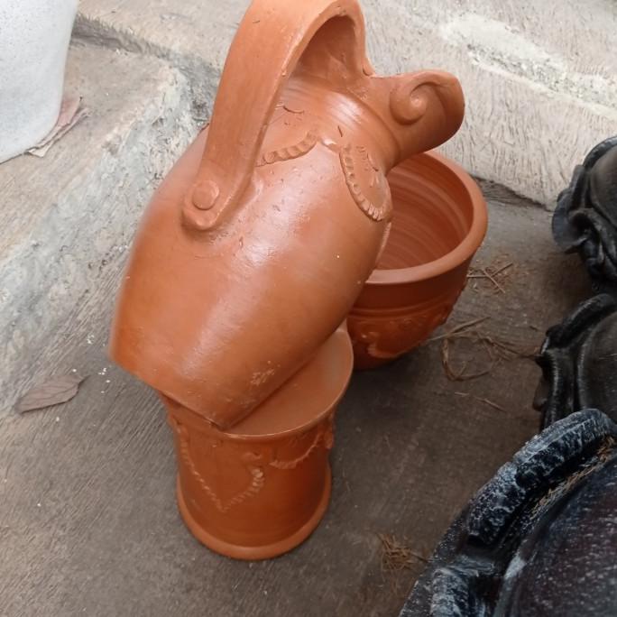 Pot Air Mancur Syurga Versi Tanah Liat - 1 Paket