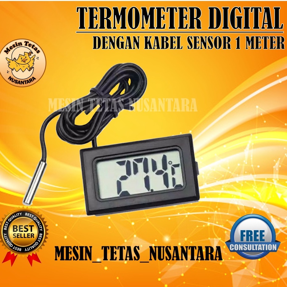 Termometer Dengan Kabel Sensor Mesin Tetas