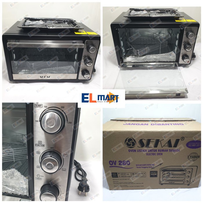 Oven Listrik Pemanggang Ayam Kue SEKAI 26L OV 260 - OV260 low watt