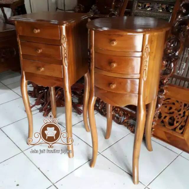 Nakas bulat,nakas cempolong kayu jati