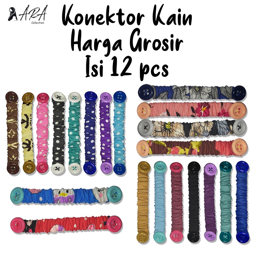 KONEKTOR KAIN MASKER GROSIR LUSIN (12PCS)